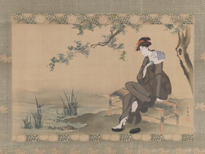 Frau, die sich abkühlt, ca. 1800 von Utagawa Toyohiro