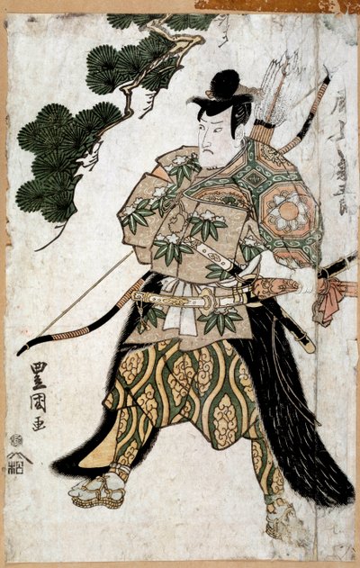 Japanischer Druck: Porträt eines Samurai von Utagawa Toyokuni