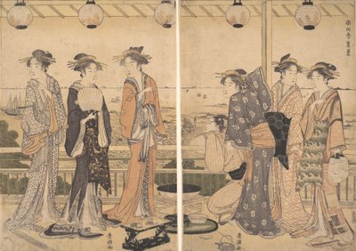 Die vier Jahreszeiten im südlichen Edo: Eine Sommerszene Minami shiki, Natsu [no] kei, späte 1780er Jahre von Utagawa Toyokuni I