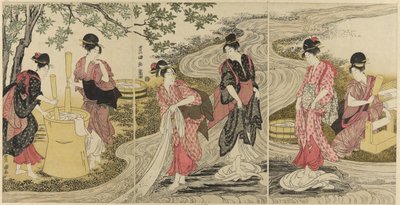 Wäsche im Bach waschen von Utagawa Toyokuni I