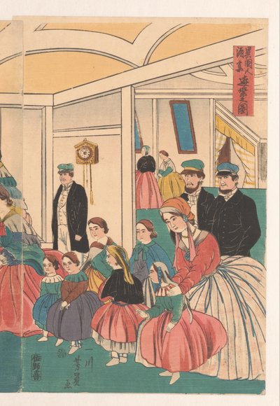 Ausländer amüsieren sich bei einem Bankett von Utagawa Yoshikazu