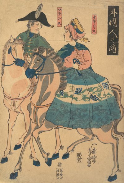 Ansichten von Ausländern Gaikokujin no zu, 1861 von Utagawa Yoshitomi