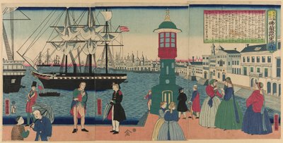 Paris, Frankreich (Furansu Parisu no fu), aus der Serie "Sammlung von malerischen Orten in fremden Ländern (Bankoku meisho zukushi no uchi)" von Utagawa Yoshitora