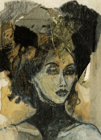 Elegantes vergoldetes Porträt von Ute Rathmann