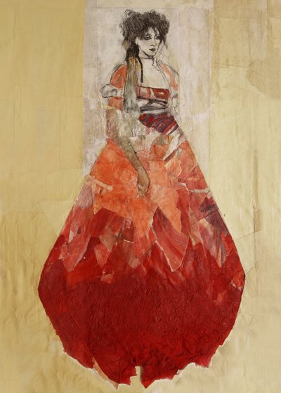 Mode Frau Rotes Kleid von Ute Rathmann