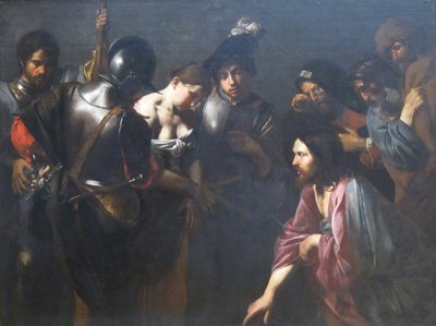 Christus und die Ehebrecherin von Valentin de Boulogne