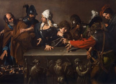 Die Verleugnung des Heiligen Petrus, von Valentin de Boulogne (1591-1632) von Valentin de Boulogne