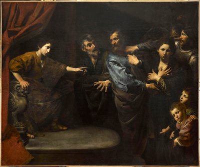 Die Unschuld von Susanna erkannt oder das Urteil Daniels - Die Unschuld von Susanna oder das Urteil Daniels, von Valentin de Boulogne (1591-1632). Öl auf Leinwand von Valentin de Boulogne