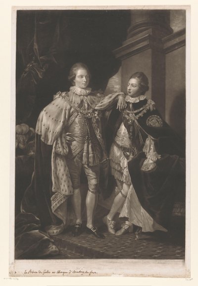 Porträt von George IV und Friedrich von York als Kinder von Valentine Green