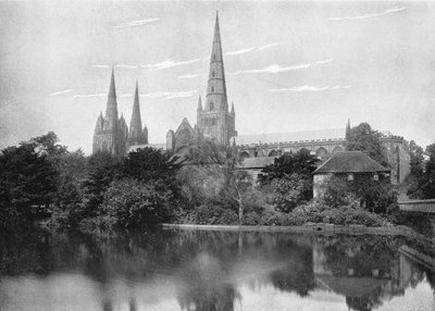 Lichfield-Kathedrale, um 1896 von Valentine and Sons Ltd