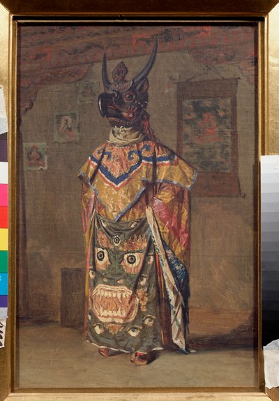 Ein Lama auf einem buddhistischen Fest im Rumtek-Kloster in Sikkim von Vasili Vasilievich Vereshchagin