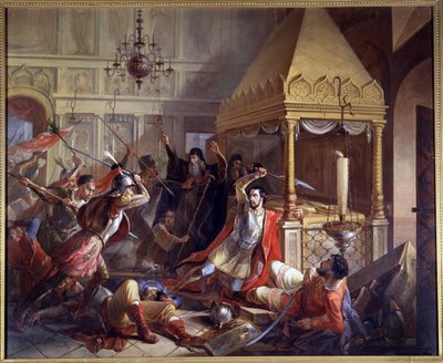 Heldentat von Prinz Michail Volkonsky während der polnischen Belagerung 1610 von Vasily Kuzmich Demidov