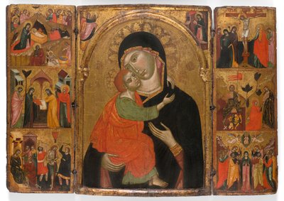 Triptychon der Jungfrau und des Kindes mit Szenen aus dem Leben Christi von Venetian