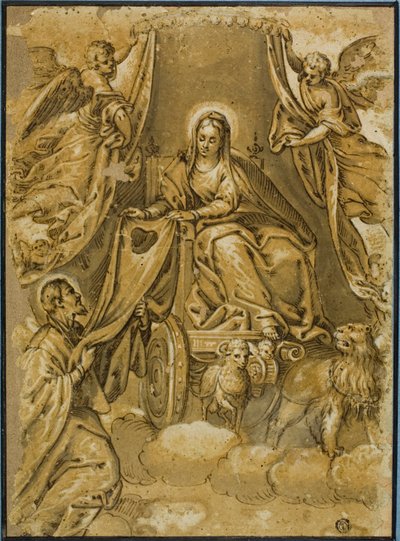 Jungfrau Maria überreicht den Skapulier an den heiligen Simon Stock von Veronese (Paolo Caliari)