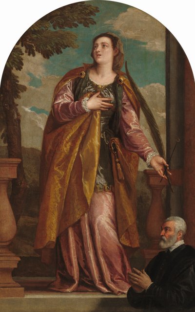 Heilige Lucia und ein Stifter von Veronese Workshop