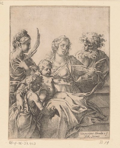Heilige Familie mit Johannes dem Täufer und Elisabeth von Vespasiano Strada