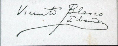 Unterschrift des Romanautors von Vicente Blasco Ibanez