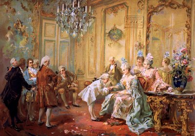Mozart und Mme de Pompadour, ca. 1900 von Vicente de (after) Paredes