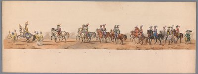 Historischer Umzug zum zweihundertjährigen Jubiläum der Universität Utrecht, 1836 (Platte 8) von Victor Adam
