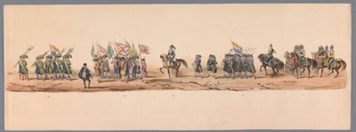 Historischer Umzug zum zweihundertjährigen Jubiläum der Universität Utrecht, 1836 (Tafel 9) von Victor Adam