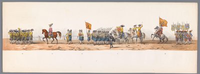 Historischer Umzug zum zweihundertjährigen Jubiläum der Universität Utrecht, 1836 (Platte 7) von Victor Adam