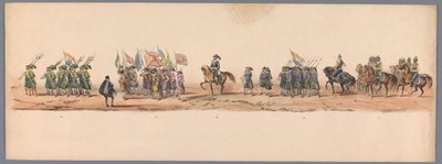 Historischer Umzug zum zweihundertjährigen Jubiläum der Universität Utrecht, 1836 (Tafel 9) von Victor Adam