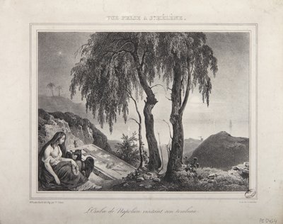 Der Schatten Napoleons besucht sein Grab, Ansicht von St. Helena von Victor Adam