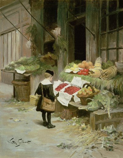 Kleiner Junge auf dem Markt von Victor Gabriel Gilbert