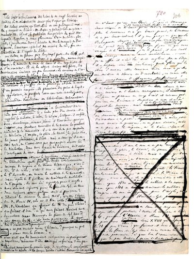 Autographische Seite von "Les Miserables" von Hugo. 1845-1861 von Victor Hugo