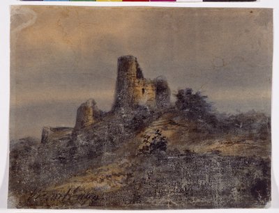Ansicht der Ruinen des Schlosses von Arques la Bataille von Victor Hugo