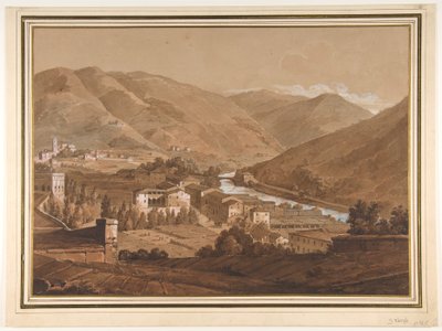 Stadt in einem alpinen Tal von Victor Jean Nicolle