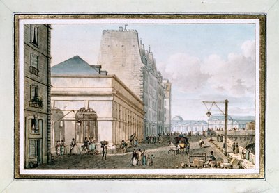 Ansicht des neuen Geflügelmarktes, gelegen am Quai des Augustins in der Nähe der Pont-Neuf, Paris, um 1810 von Victor Jean Nicolle