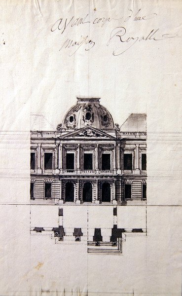 Entwurf für eine Fassade eines königlichen Hauses von Victor Louis