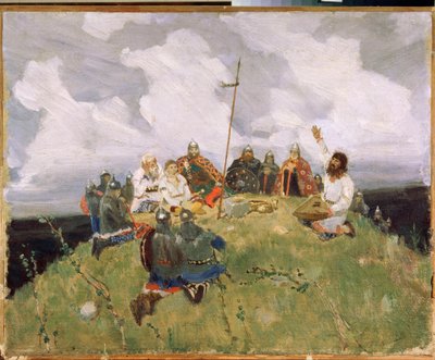 Boyan spielt Gusli im 11. Jahrhundert von Victor Mikhailovich Vasnetsov