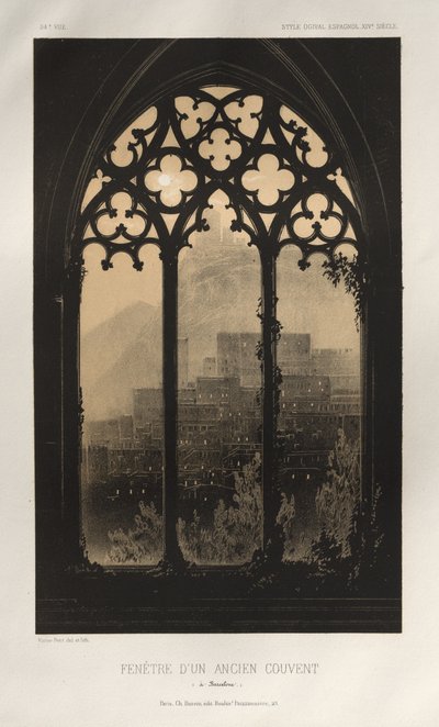 Fenster eines alten Klosters in Barcelona von Victor Petit