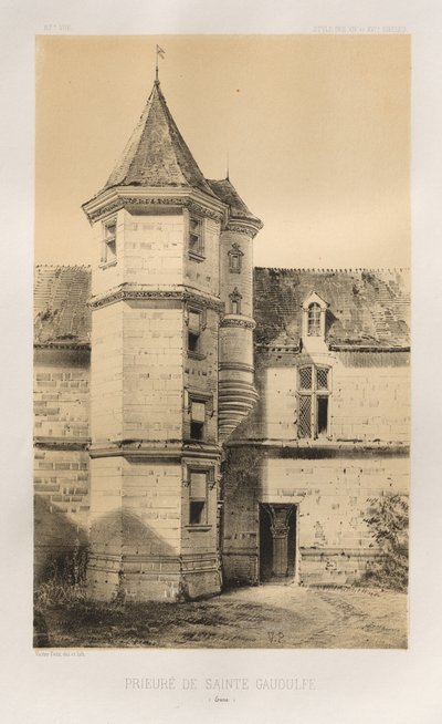 Pl. 87, Prieuré de Sainte Gaudulfe Eure, 1860 von Victor Petit