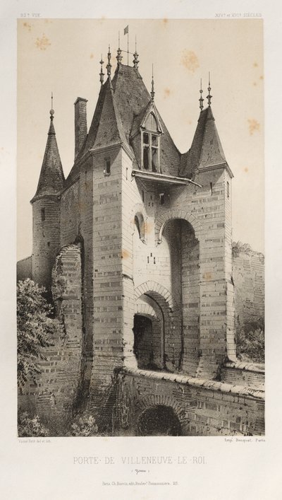 Porte de Villeneuve-Le-Roi, Yonne, 1860 von Victor Petit