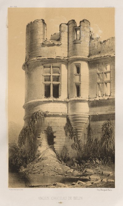 Pl. 99, Altes Schloss von Belin Sarthe, 1860 von Victor Petit