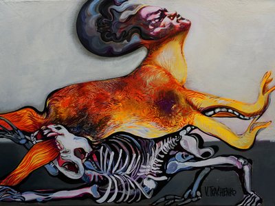 Feurige Menschliche Transformation von Victor Tkachenko