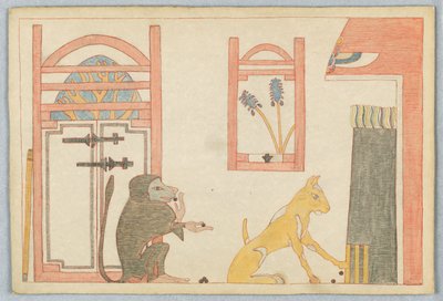 Der Affe und die Katze, Illustration zu Äsops Fabeln von Victor Wilbour