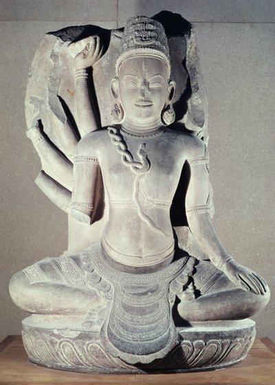 Shiva mit zehn Armen, aus dem Thap Banh It Tempel, Binh Dinh, Vietnam, 11.-12. Jahrhundert (Sandstein) von Vietnamese School