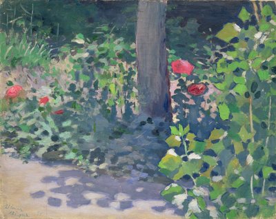Studie von Mohnblumen im Garten, 1894 von Viktor Elpidiforovich Borisov Musatov