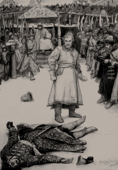 Illustration zum Gedicht Das Lied des Kaufmanns Kalaschnikow von M. Lermontow, 1891 von Viktor Mikhaylovich Vasnetsov