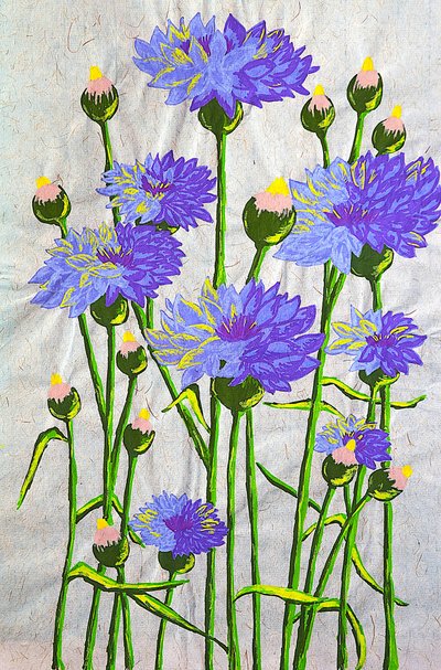 Lebendige blaue Kornblumen von Viktoriia Saunina