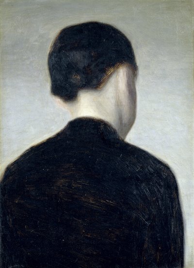 Sitzende Figur, von hinten gesehen (Anna Hammershoi) 1884 von Vilhelm Hammershoi