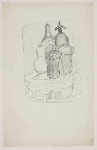 Studie für ein Stillleben mit Flasche und Siphon, genannt "Trunkenheit" von Vilhelm Lundstrøm