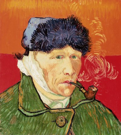 Selbstporträt mit verbundenem Ohr und Pfeife, 1889 von Vincent van Gogh