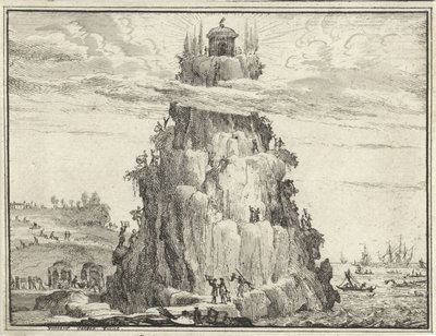 Tempel der Weisheit auf einem Felsen von Vincent Laurensz. van der Vinne (II)