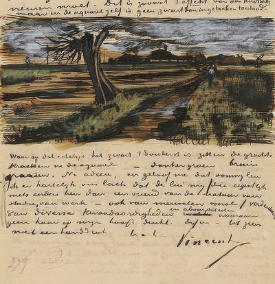 Kopfweide, Brief an Theo van Gogh. 1882 von Vincent van Gogh