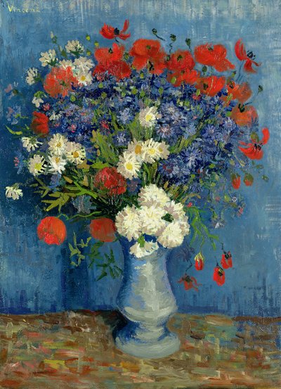 Stillleben: Vase mit Kornblumen und Mohnblumen, 1887 von Vincent van Gogh